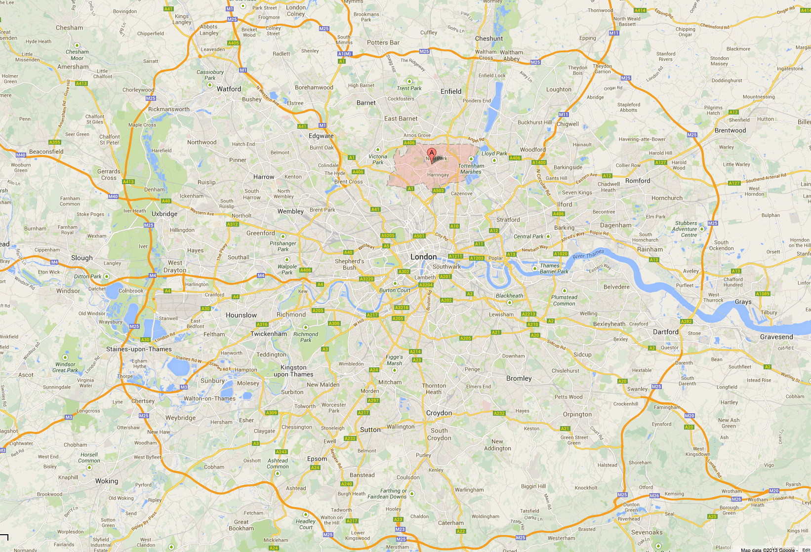 London Boroughs of Barnet; Haringey: Romford; Lewisham and Brent