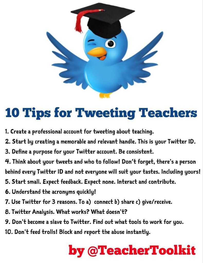 10 TIps for Tweeting Teachers by @TeacherToolkit