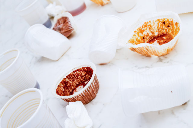 shutterstock cup cake rubbish Mess when the party is finished