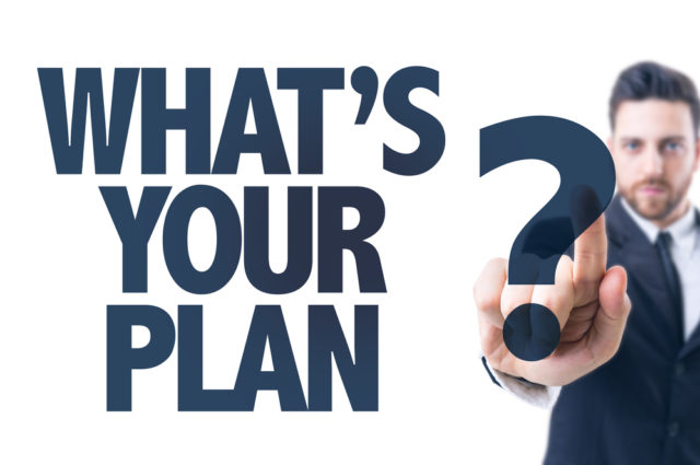shutterstock_267991274 Business man pointing the text: Whats Your Plan?