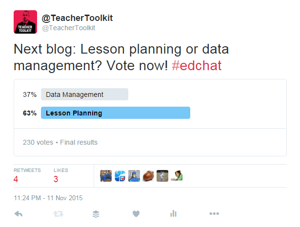 Twitter Poll Lesson Planning