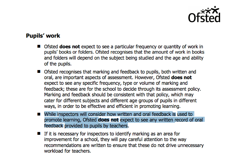 OfSTED marking