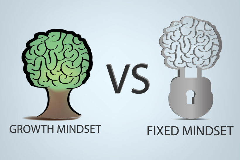 shutterstock_352900961 VECTOR: Growth mindset VS Fixed mindset