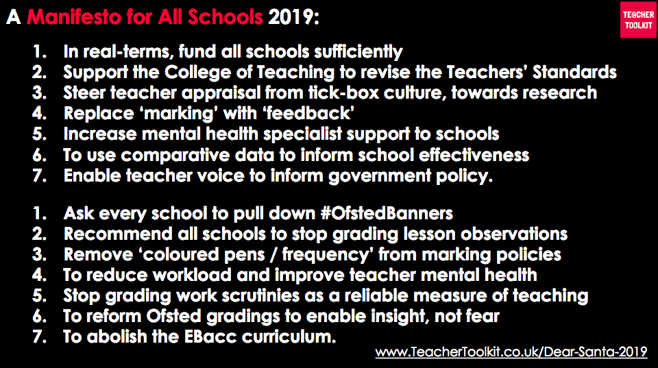 A Manifesto for All Schools 2019