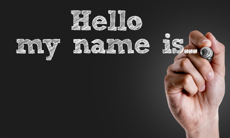 Hand Writing The Text: Hello My Name Is...