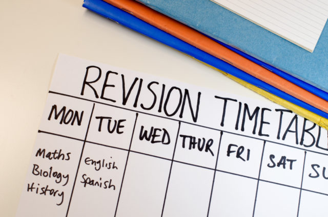 Revision Study Timetable