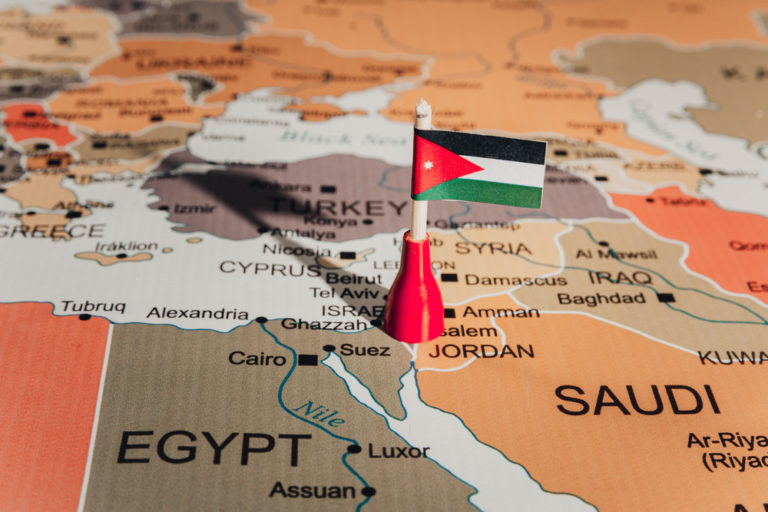 Jordan,flag,on,jordan,country,map