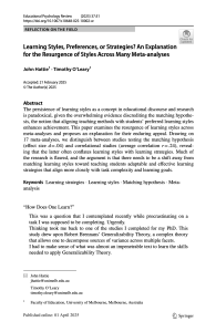 Learning Styles